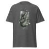 dark gray t-shirt with tight-packed NYC buildings illustration