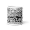 white NYC mug with urban streetwear design