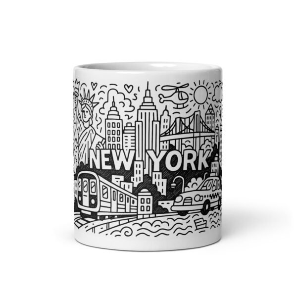 white NYC mug with urban streetwear design